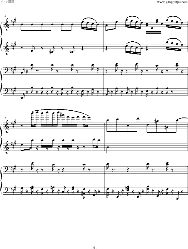 四小天鹅四手联弹钢琴曲谱（图4）