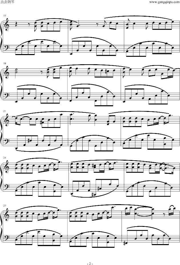 退后钢琴曲谱（图2）