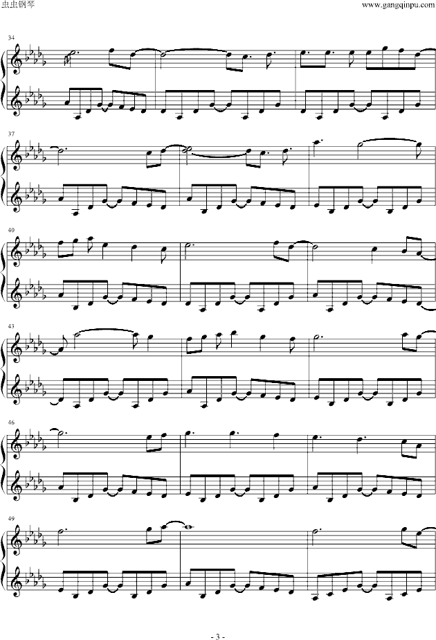 天空之城-冒险岛背景音乐钢琴曲谱（图3）