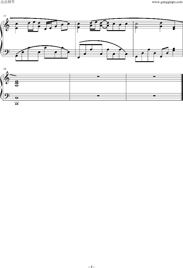 退后钢琴曲谱（图4）
