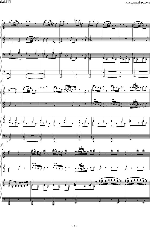 C大调四手联弹琴奏鸣曲（第三乐章）钢琴曲谱（图4）