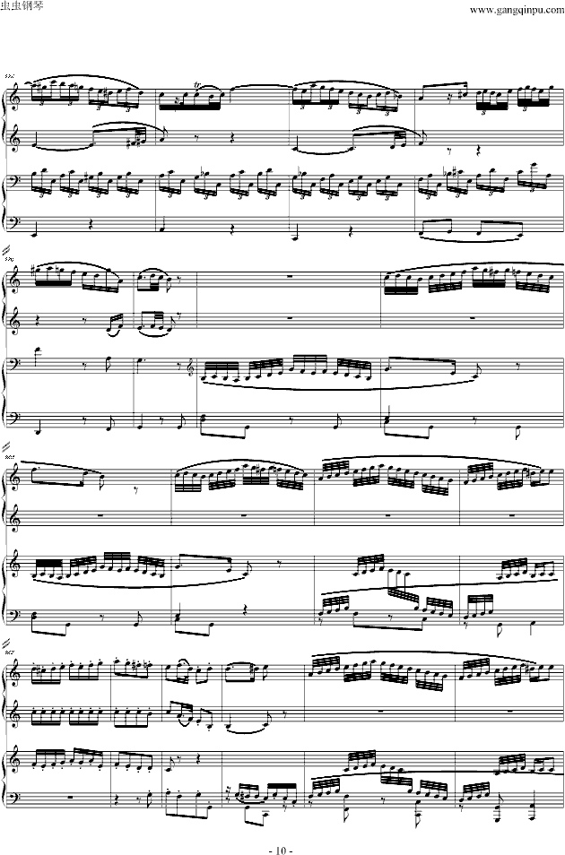 C大调四手联弹琴奏鸣曲（第三乐章）钢琴曲谱（图10）