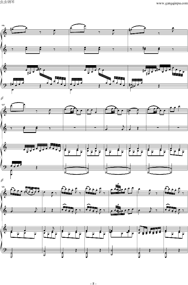C大调四手联弹琴奏鸣曲（第三乐章）钢琴曲谱（图8）