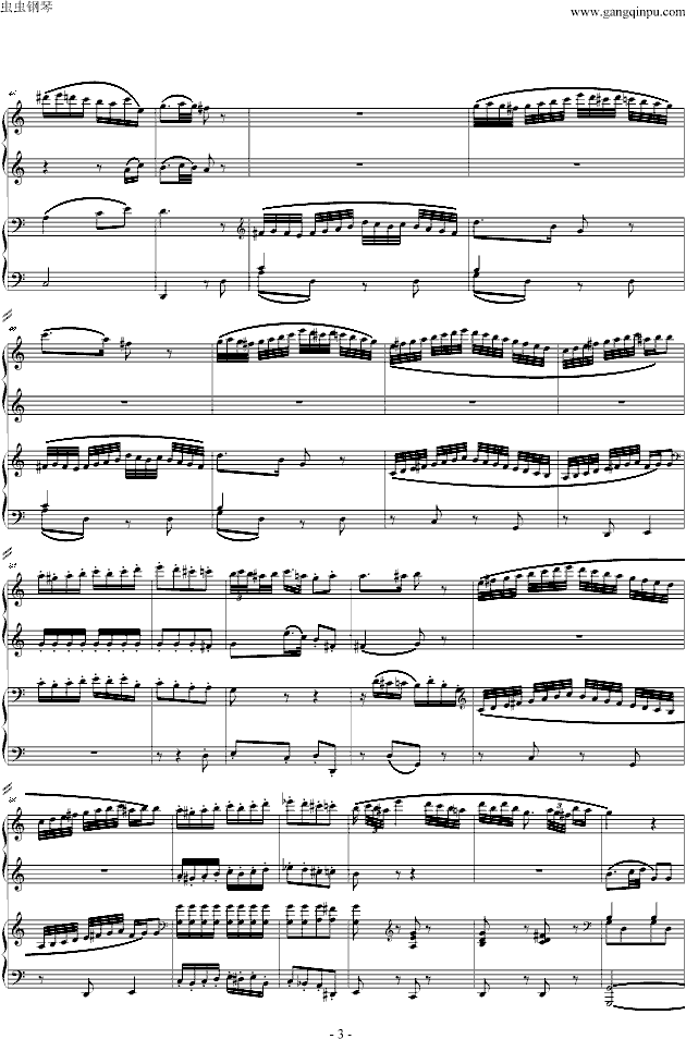 C大调四手联弹琴奏鸣曲（第三乐章）钢琴曲谱（图3）