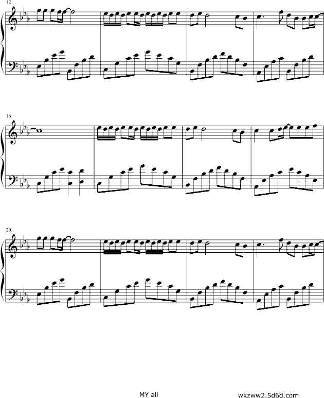 My All钢琴曲谱（图2）