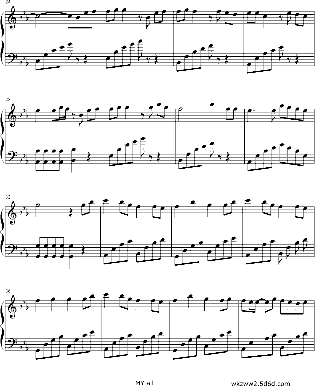My All钢琴曲谱（图3）