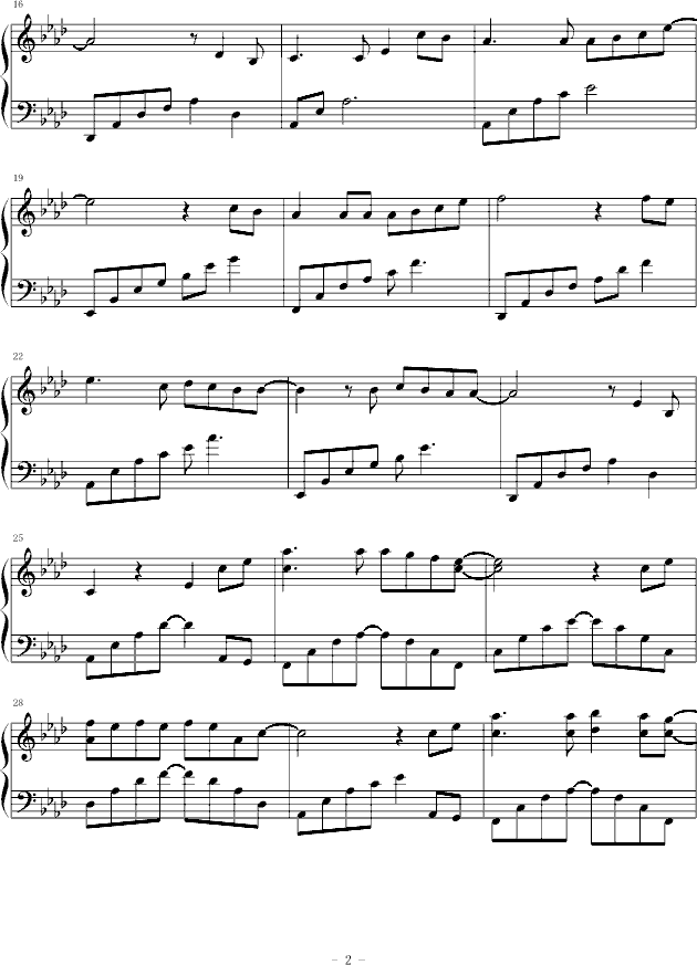 书信钢琴曲谱（图2）