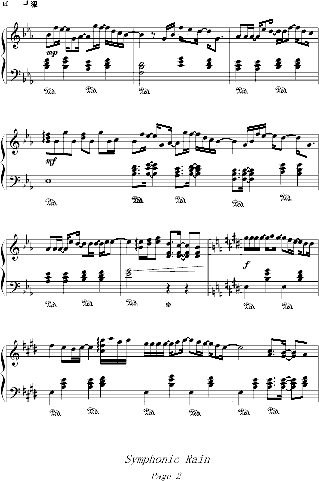 天空的彼端钢琴曲谱（图2）