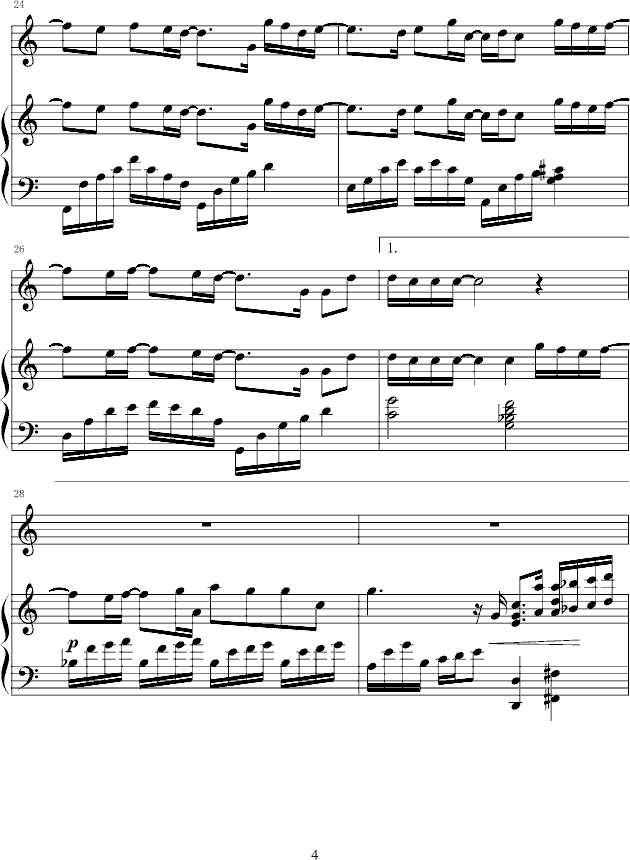 向左走向右走钢琴曲谱（图4）