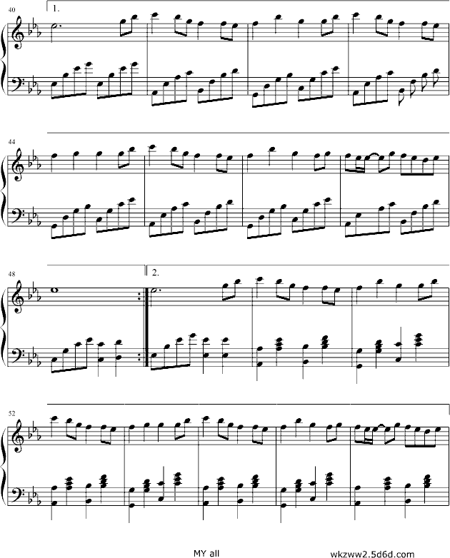 My All钢琴曲谱（图4）