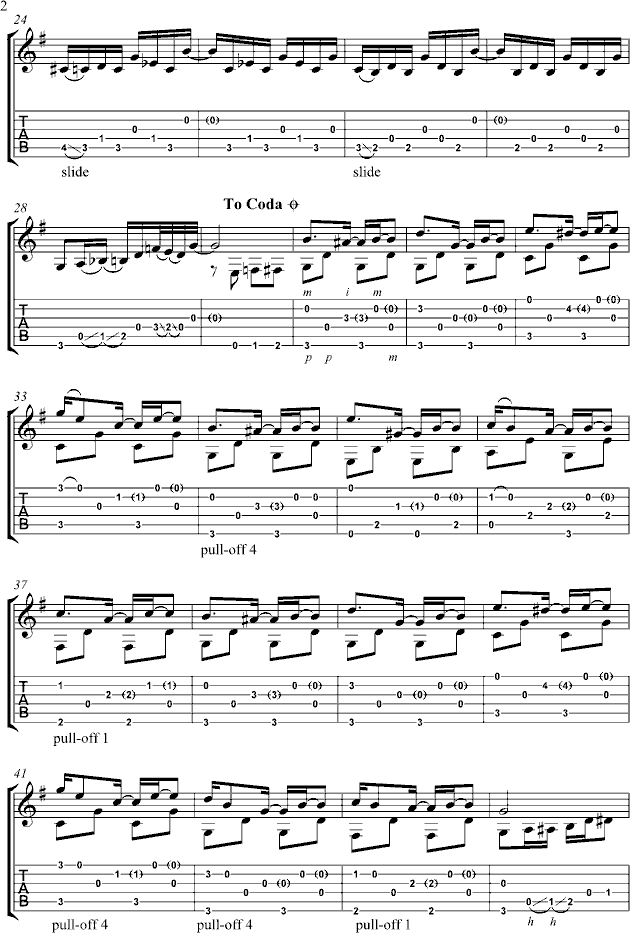 吉他练习曲钢琴曲谱（图2）