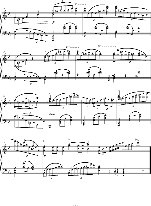 蓝色多瑙河 精彩片段钢琴曲谱（图2）