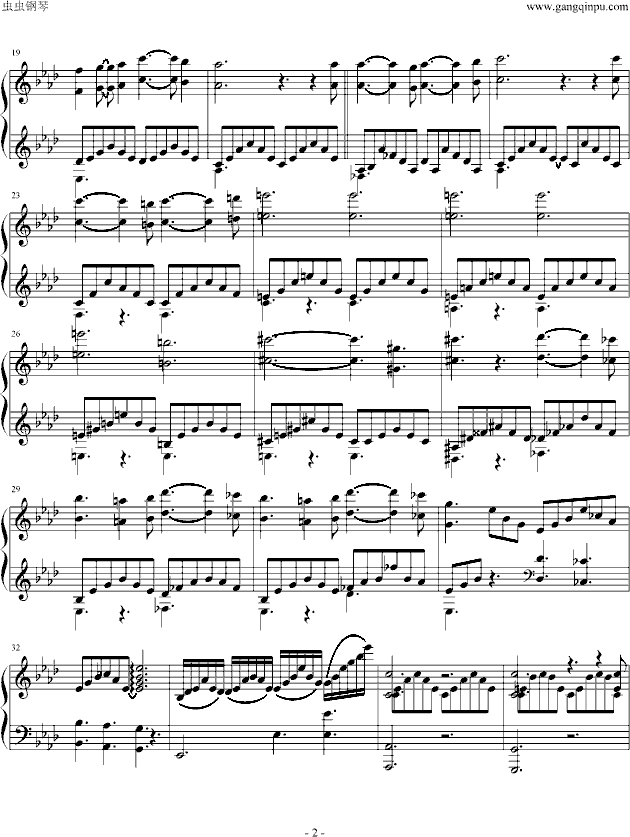 李斯特的爱之梦钢琴曲谱（图2）