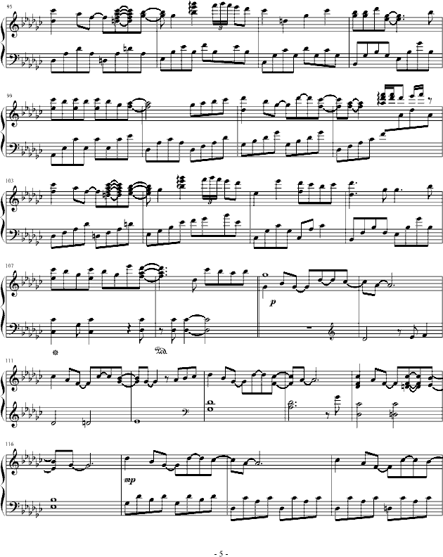 龙猫钢琴曲谱（图5）