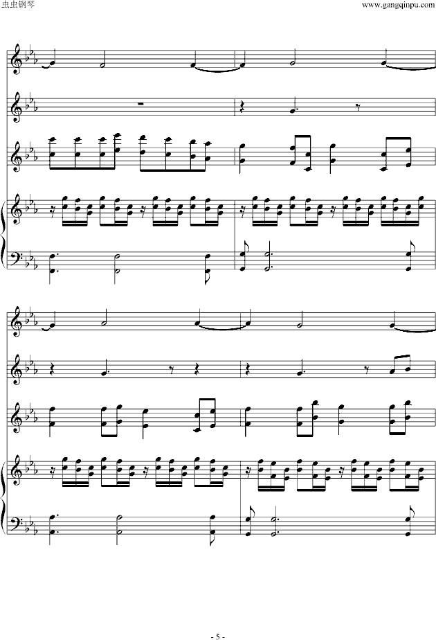龙猫——《The Path of the Wind》（器乐谱）钢琴曲谱（图5）