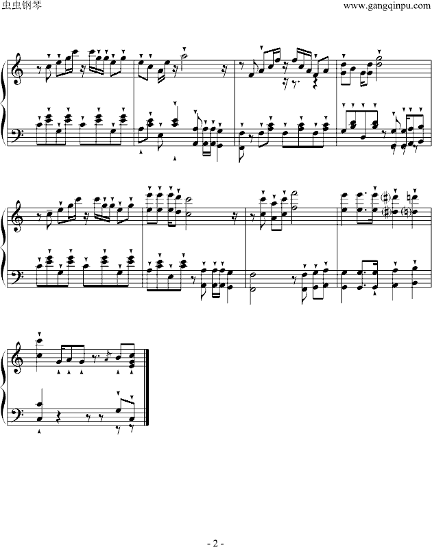 小熊舞曲钢琴曲谱（图2）