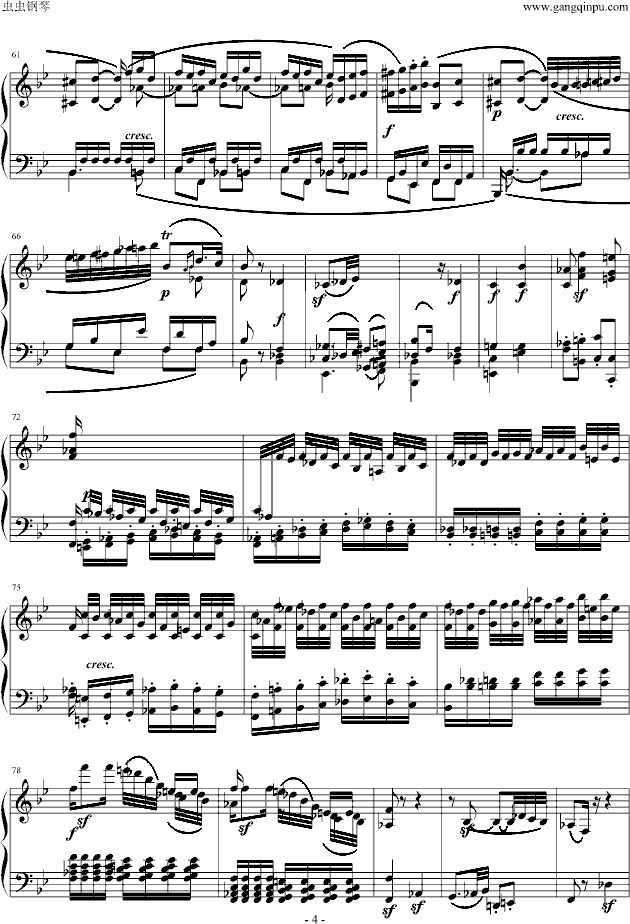 贝多芬降B大调奏鸣曲第四乐章钢琴曲谱（图4）
