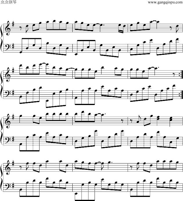 情书钢琴曲谱（图2）