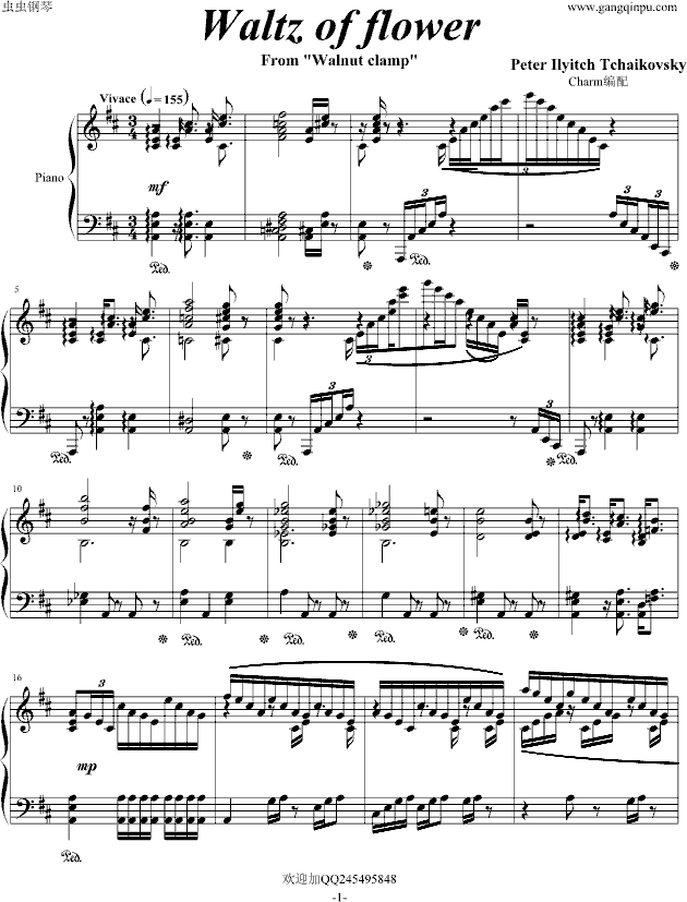 花之圆舞曲钢琴曲谱（图1）