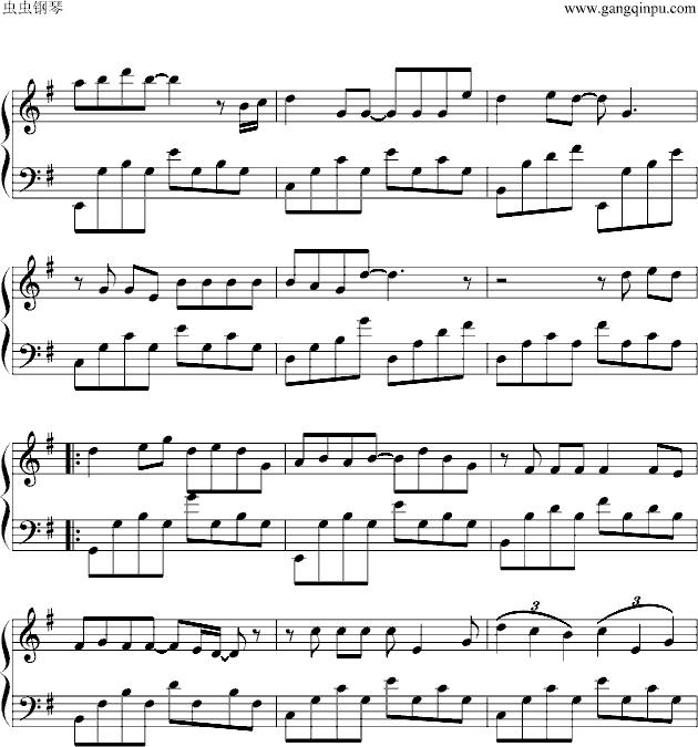 情书钢琴曲谱（图3）