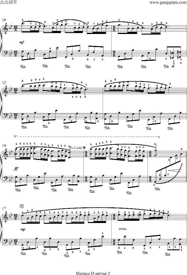梦中的婚礼-带指法钢琴曲谱（图2）