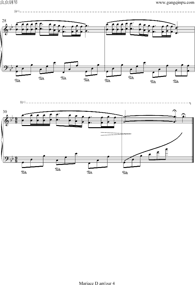 梦中的婚礼-带指法钢琴曲谱（图4）