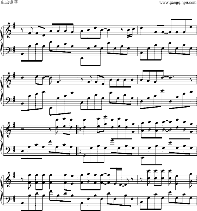 情书钢琴曲谱（图6）