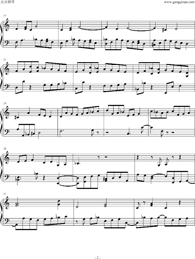 帕萨卡利亚钢琴曲谱（图2）