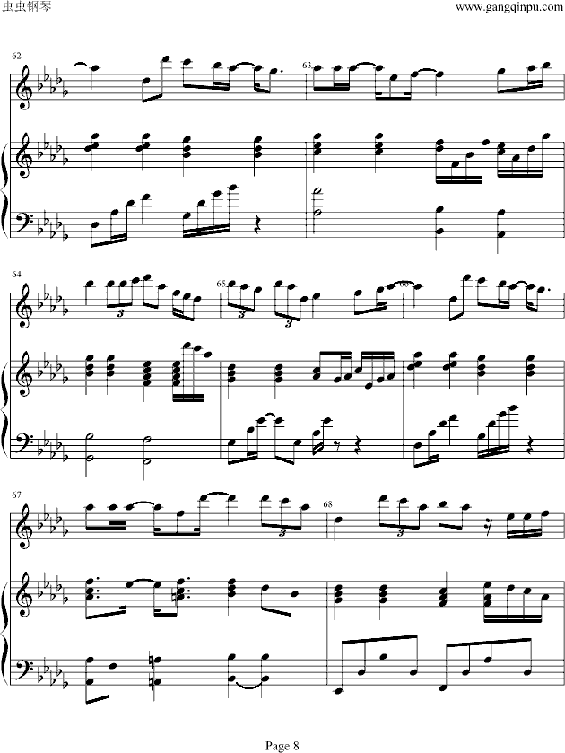 fly away纯钢琴弹唱版钢琴曲谱（图8）