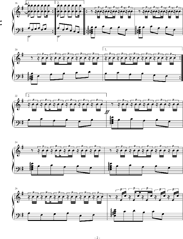 西班牙乐曲钢琴曲谱（图2）