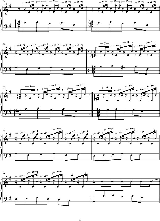 西班牙乐曲钢琴曲谱（图3）