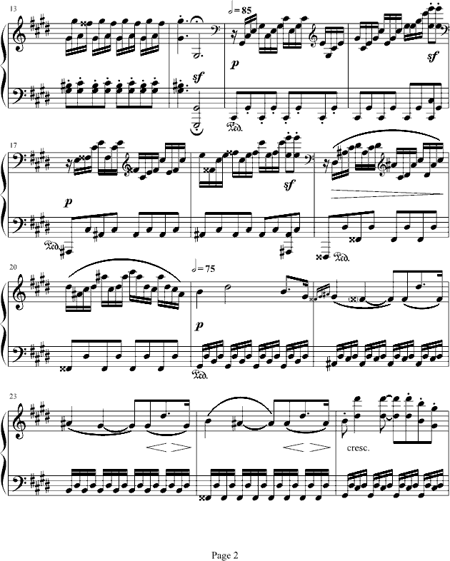 月光奏鸣曲第三乐章钢琴曲谱（图2）