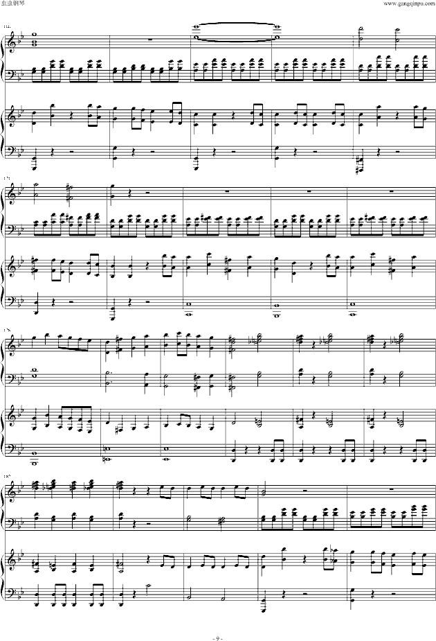 第四十号交响曲第一乐章-双钢琴钢琴曲谱（图9）
