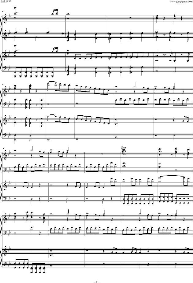 第四十号交响曲第一乐章-双钢琴钢琴曲谱（图4）