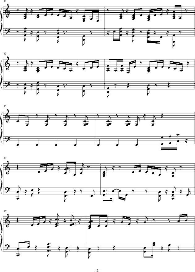 乡村抒情钢琴曲谱（图2）