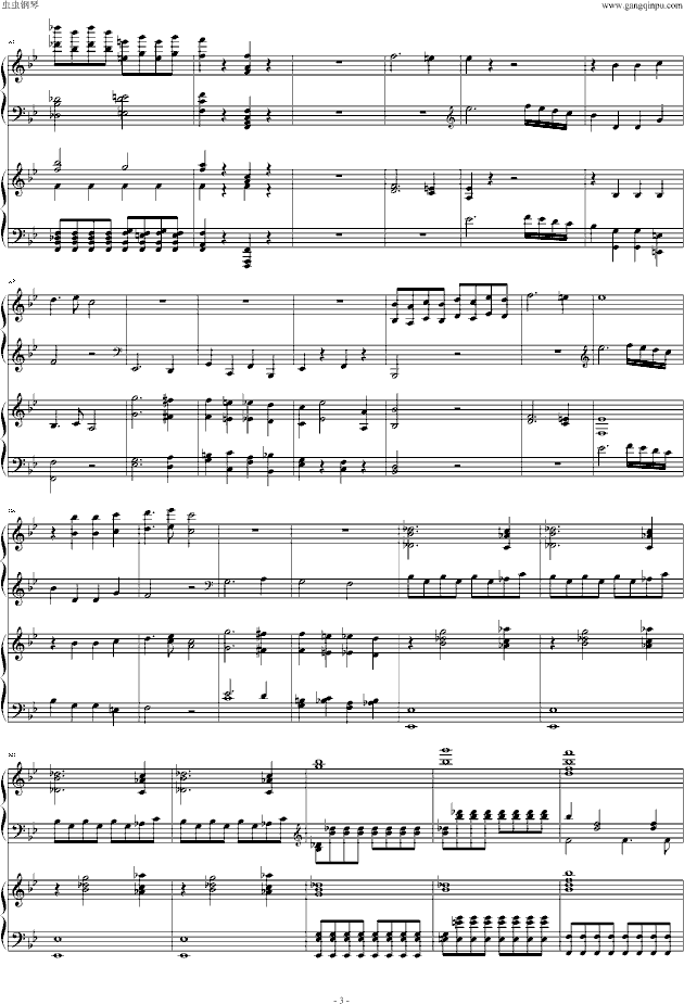 第四十号交响曲第一乐章-双钢琴钢琴曲谱（图3）