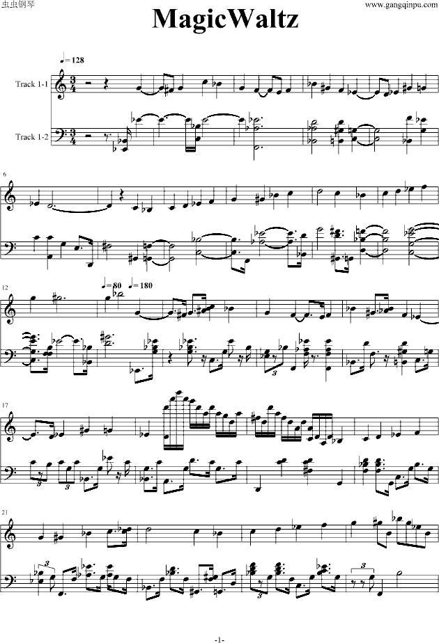 Magic Waltz钢琴曲谱（图1）