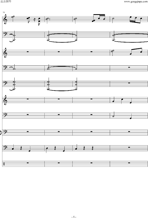 奇异恩典钢琴曲谱（图5）