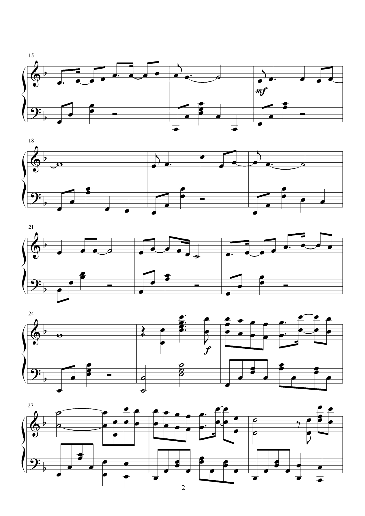 没完没了钢琴曲谱（图2）