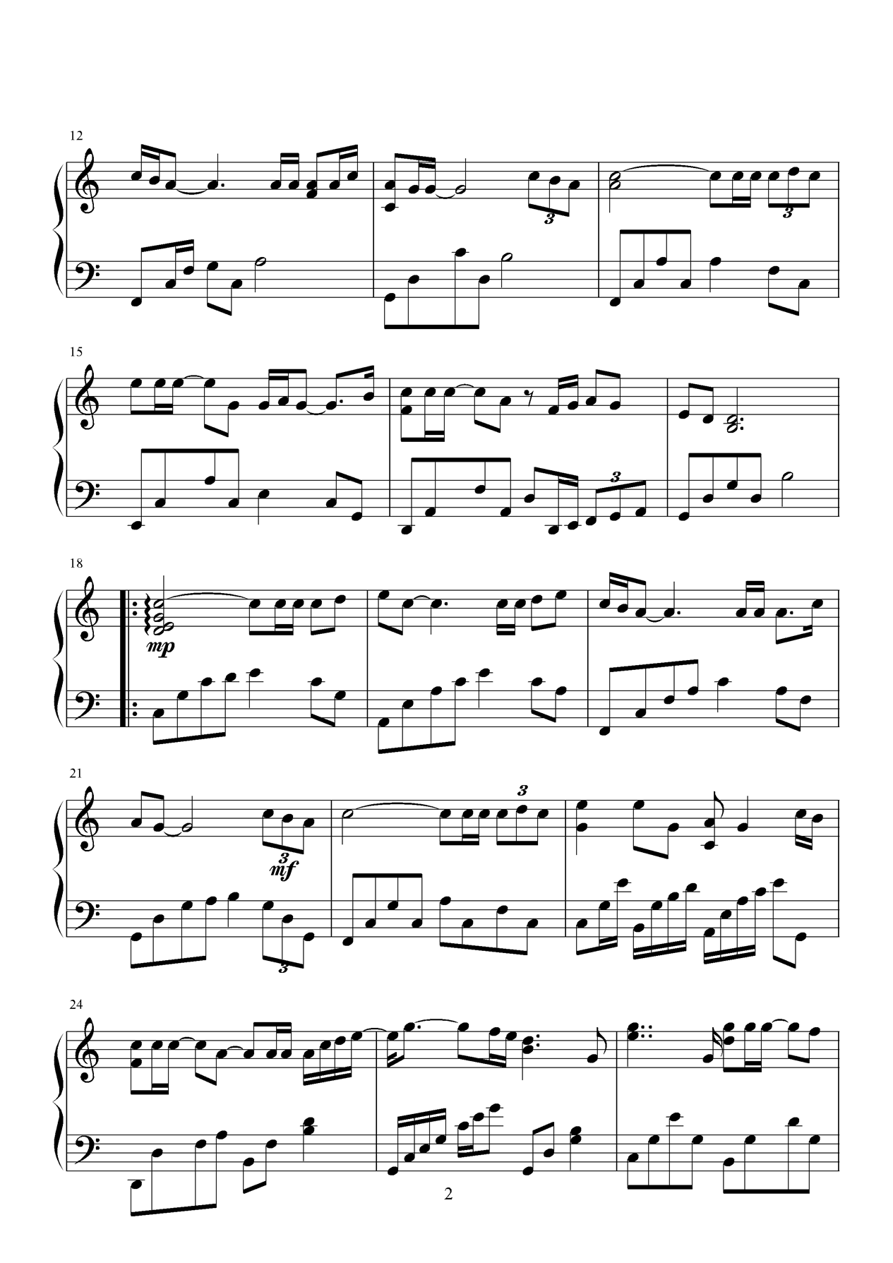 燃烧钢琴曲谱（图2）