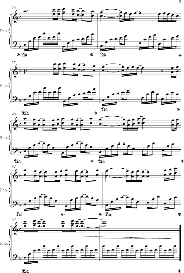 赤い涙钢琴曲谱（图5）