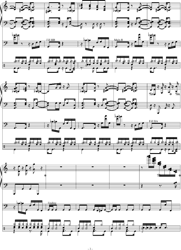 芬克小乐队钢琴曲谱（图3）