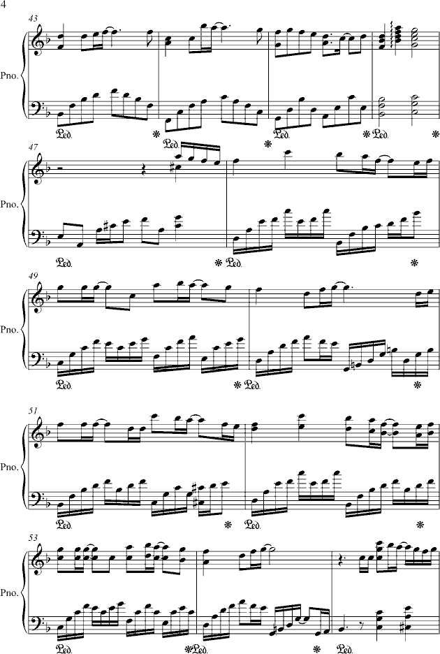 赤い涙钢琴曲谱（图4）