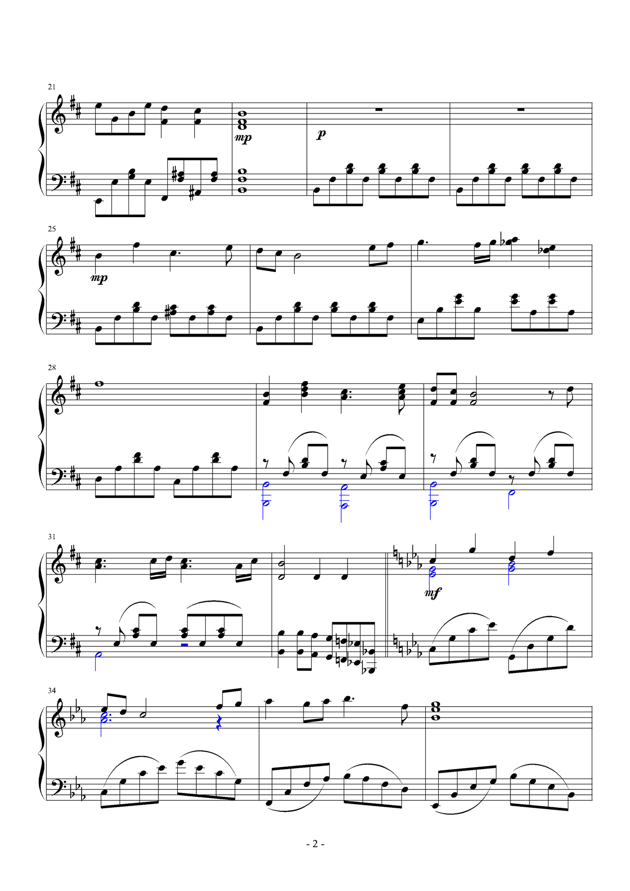 痴情意外钢琴曲谱（图2）