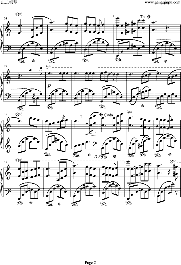 怀念的山谷钢琴曲谱（图2）