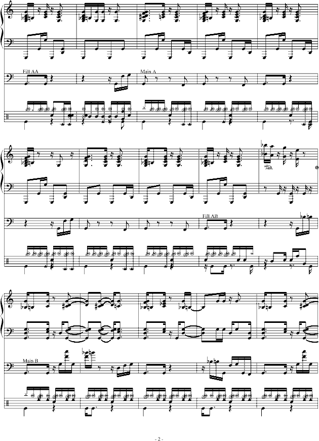 芬克小乐队钢琴曲谱（图2）