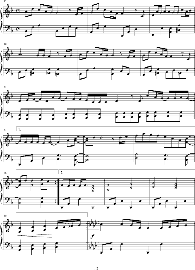 梦歌钢琴曲谱（图2）