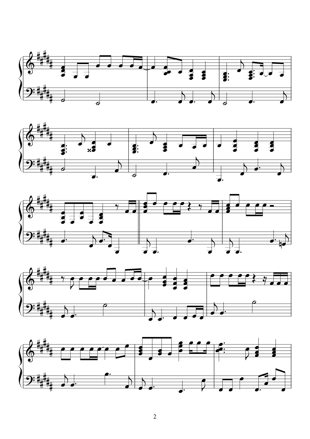 Endless Rain钢琴曲谱（图2）