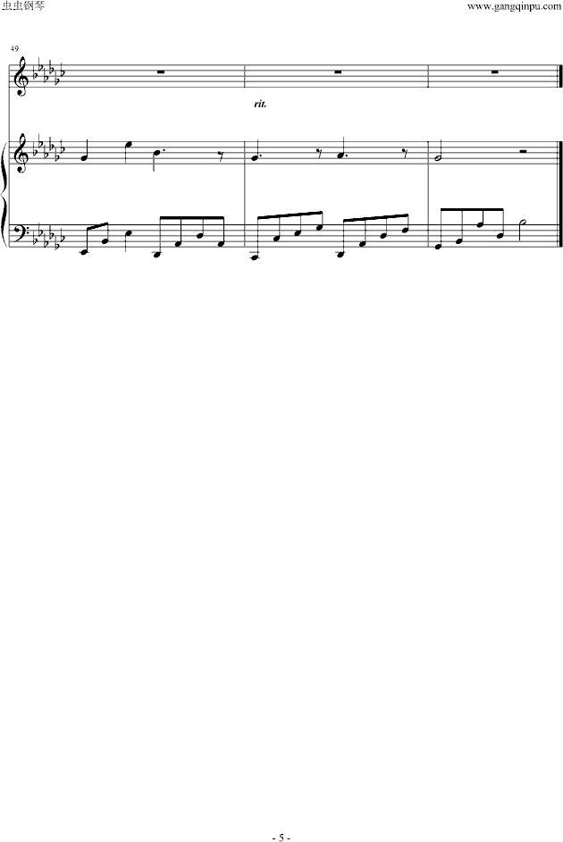 情歌 钢琴弦乐版钢琴曲谱（图5）