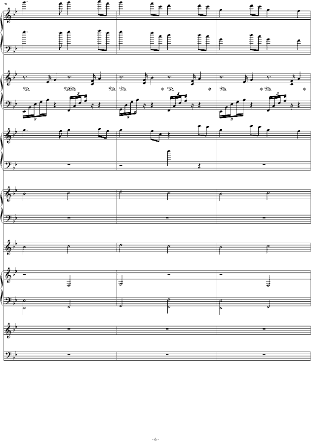 犬夜叉插曲钢琴曲谱（图6）
